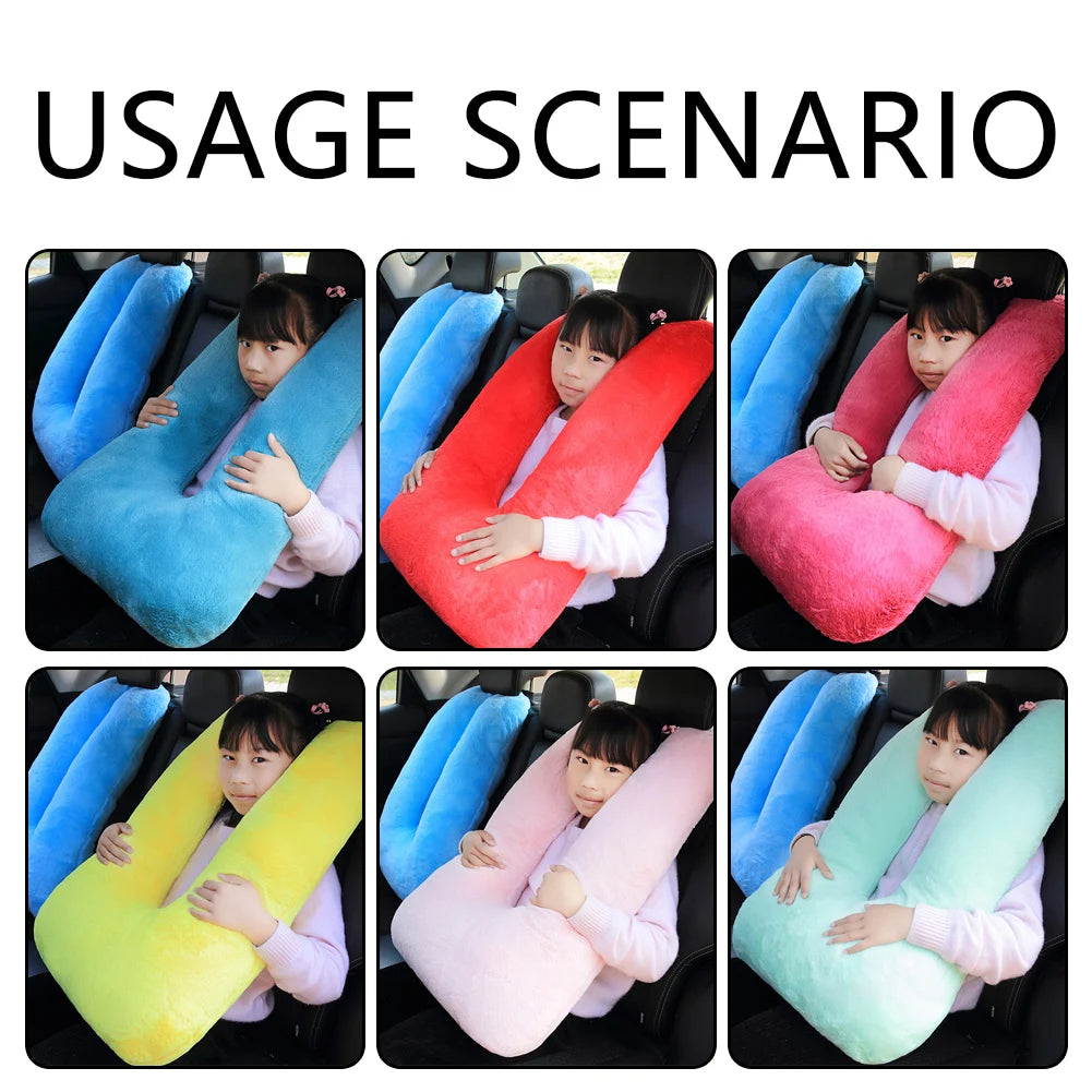 Comfortable Car Pillow Safety Belts Pillows Cover Kids Travel Sleeping Pillows Auto Seatbelt Plush Cute Animal Cushion Shoulder