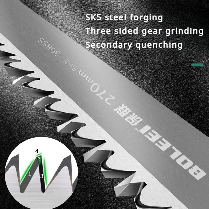 Ergonomic Folding Hand Saw with No-Slip Handle for Outdoor Wood Branch Cutting Tree Trimming Camping Backpacking Hiking Hand Too