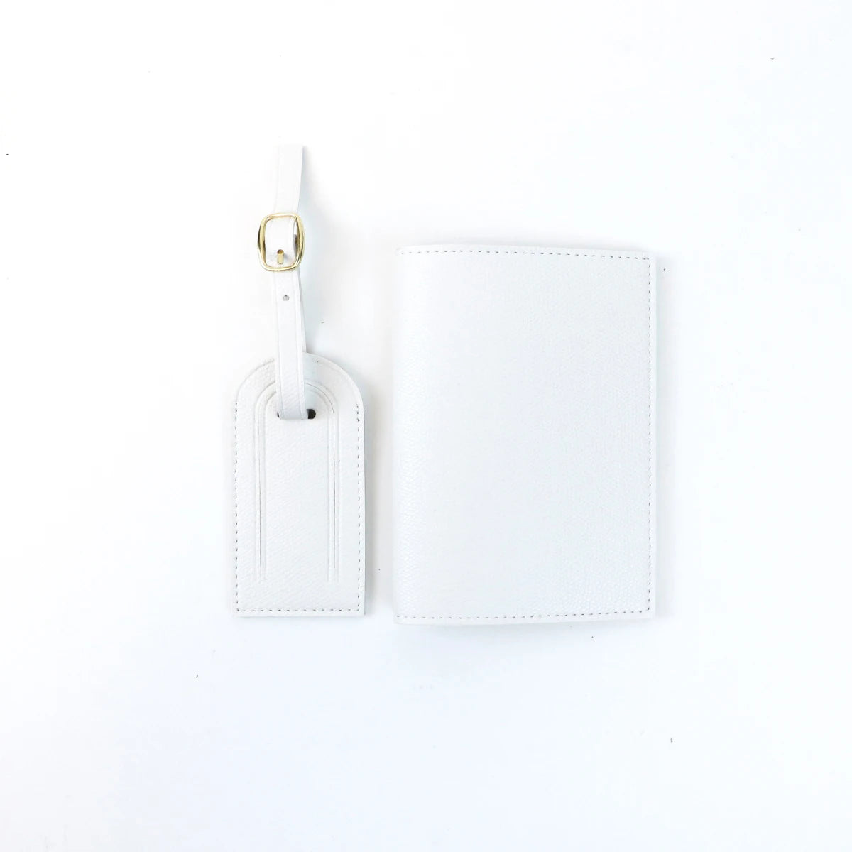 Customized letter pu leather anti-loss luggage tag + two-piece set for travel document and passport holders
