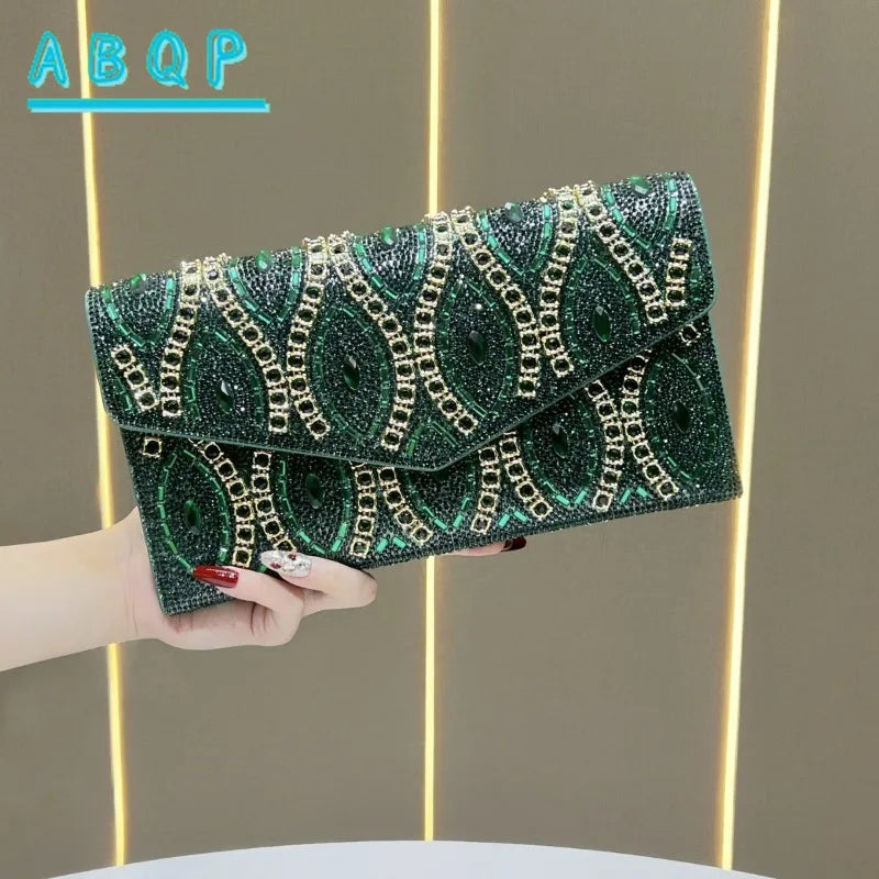 New Dinner Clutch Diamond Dinner Party Women's Shoulder Bag Luxury Brand Diamond Sparkling Fashion Women's Bag High Quality
