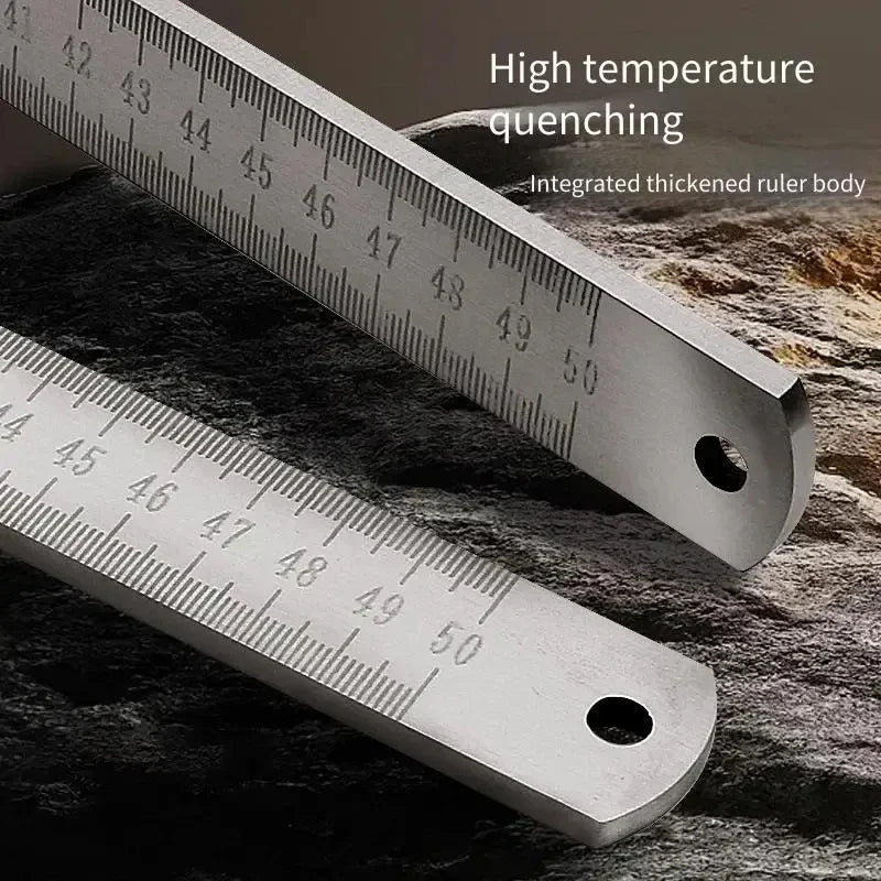 20 Inch Dual Use Stainless Steel Ruler Measuring & Emergency Window Breaking Survival Tool