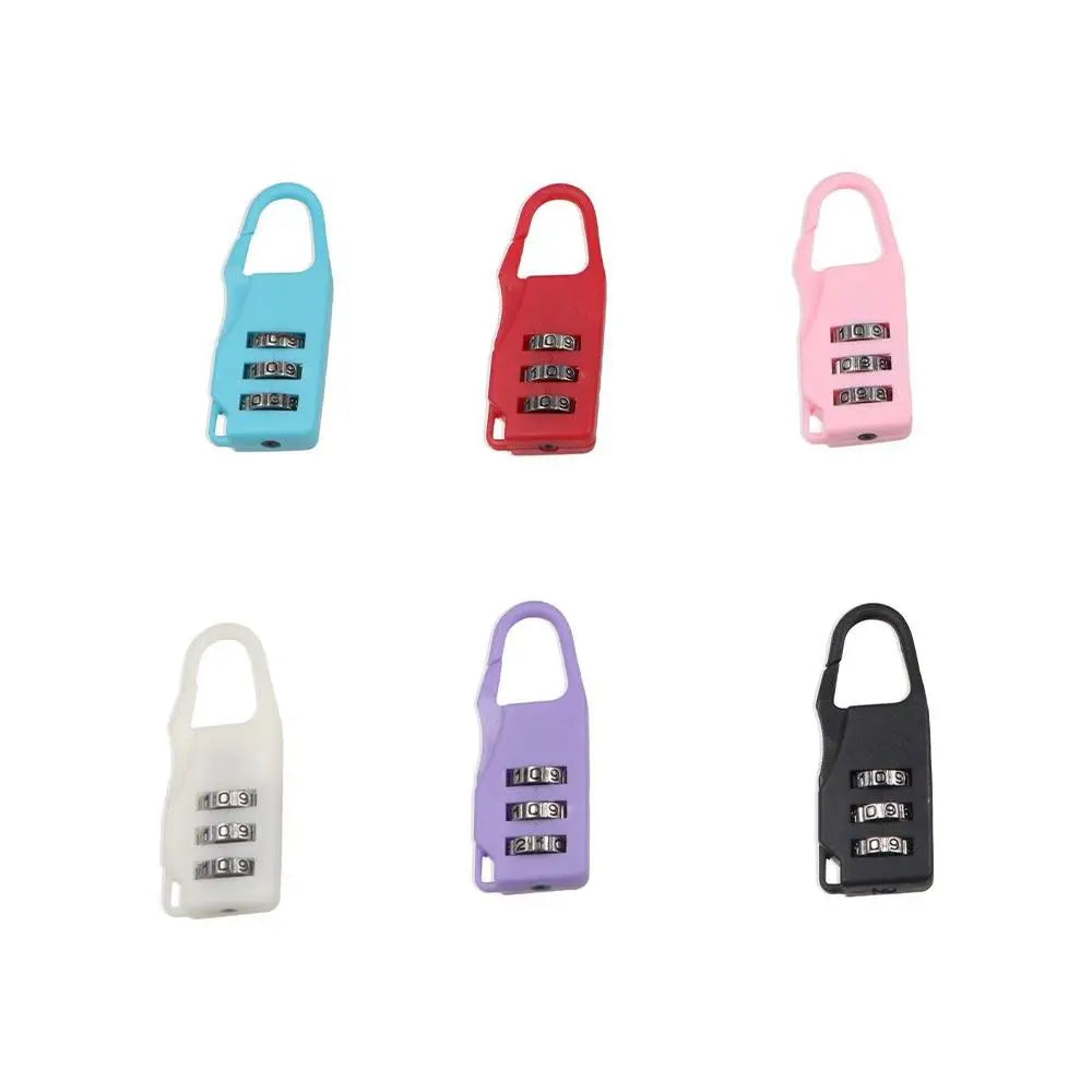 Digit Suitcase Combination Lock Anti-theft 3 Dial Digit Mini Combination Padlock Plastic Safty Bag Combination Padlock