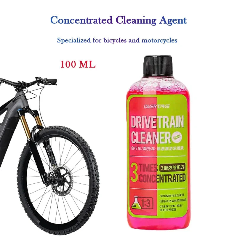 100ML Concentrated Bicycle Chain Cleaning Agent,Motorcycle Bike Drivetrain Cleaner Degreaser Mountain Bike Maintenance Tools