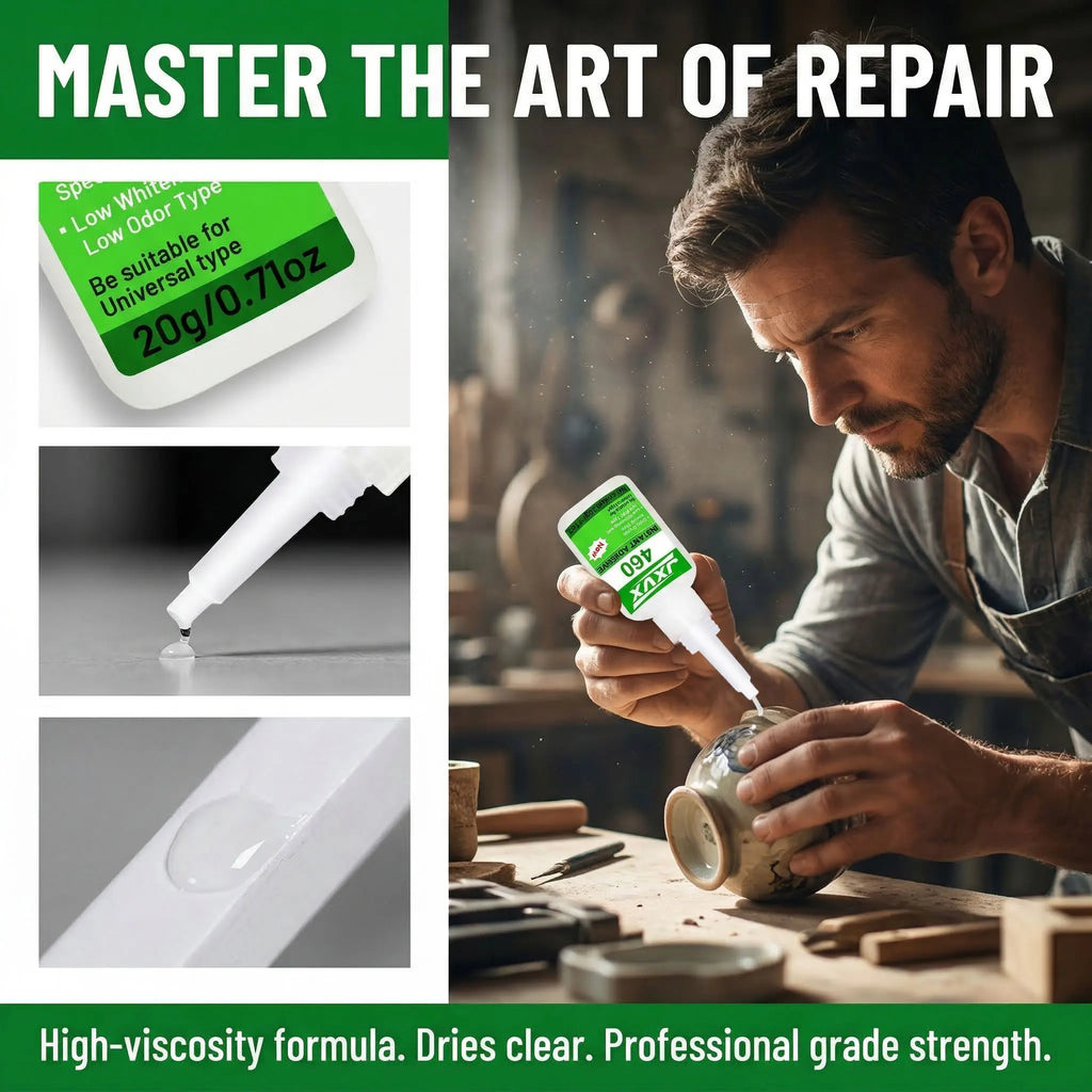 460 Multi-Purpose Repair Glue, High Strength Glue, Strong Instant Adhesive, Quick-Drying Multi-Purpose Glue for Home Repair, Crafts, Metal, Plastic, Wood, Ceramics, Leather, Glass