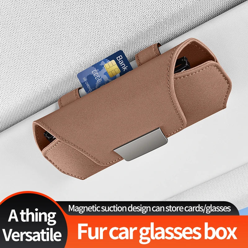 Universal Car Sunshade Sunglasses Organizer  Damage-Free Installation Interior Sunscreen Holder  Scratch-Resistant Sunglass Stor
