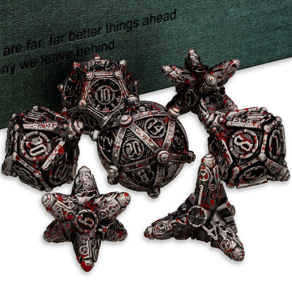 Metal DND Dice Set D&D Polyhedral Dice for Dungeon and Dragon D and D Dice Set RPG Role Playing Games D20 D12 D10 D8 D6 D4
