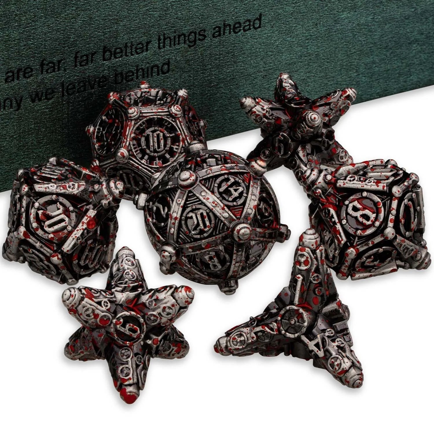 Metal DND Dice Set D&D Polyhedral Dice for Dungeon and Dragon D and D Dice Set RPG Role Playing Games D20 D12 D10 D8 D6 D4