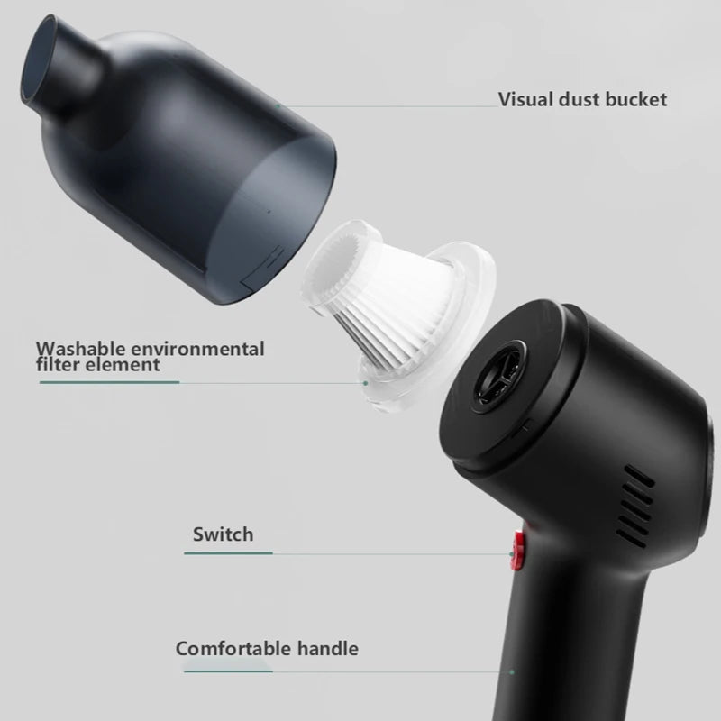 Wireless Portable Car Vacuum Cleaner Handheld Mini Vaccum 8000pa 120W High Suction Reacharageable For Home Cleaning Wet Dry