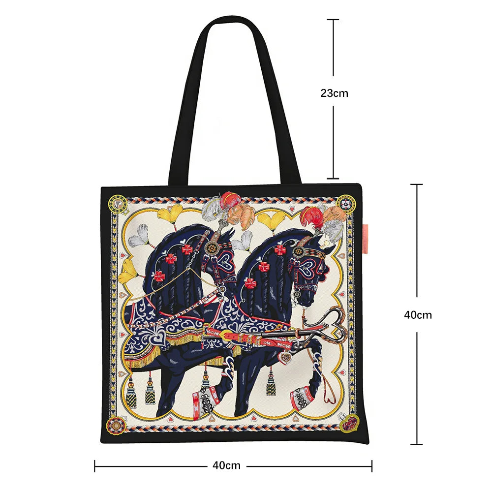 Fashion Love Sweet Saddle Women's Canvas Bag Carry Cloth Bag Large Capacity Student Carry Book Bag Shoulder Bag