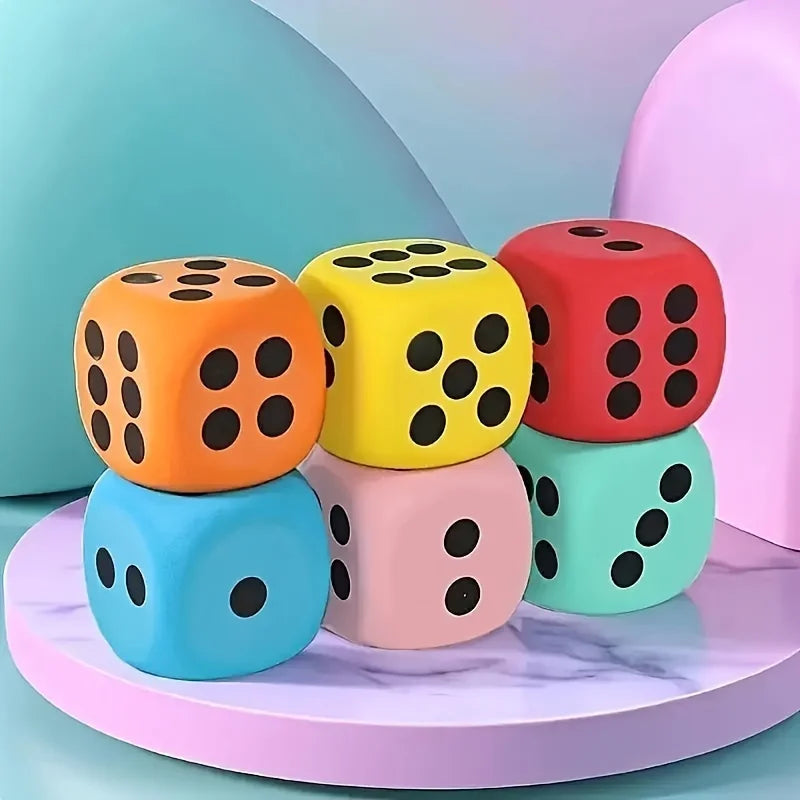 1set 8CM Color Foam Dice Set Multi-Purpose Fun Toy Party and Educational Game Accessories