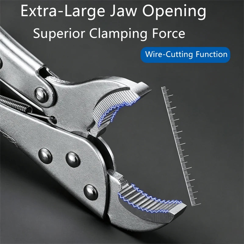 5/7/10in Smooth Shank Round Jaw Locking Pliers Set Heavy Duty Carbon Steel Clamping Grip for Welding Automotive Hand Tool