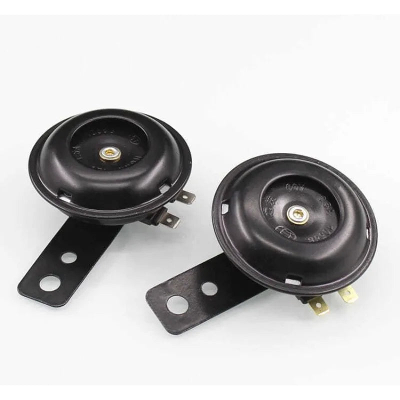 Motorcycle Horn 12V Super Loud Waterproof Round Speaker Universal Scooter Motorbike E-Bikes Mopeds Electric Horn Kit Accessories