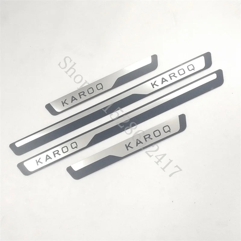 for Skoda KAROQ 2017 2018~2024 Door Sill Strip Stainless Steel Scuff Plate Peda Pedal Cover Car Styling Stickers car Accessories