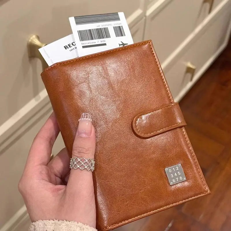 Travel Passport Wallet Women Man Card Holder RFID Blocking Credit Card ID Bag Plane Ticket Holder Multifunction Wallets