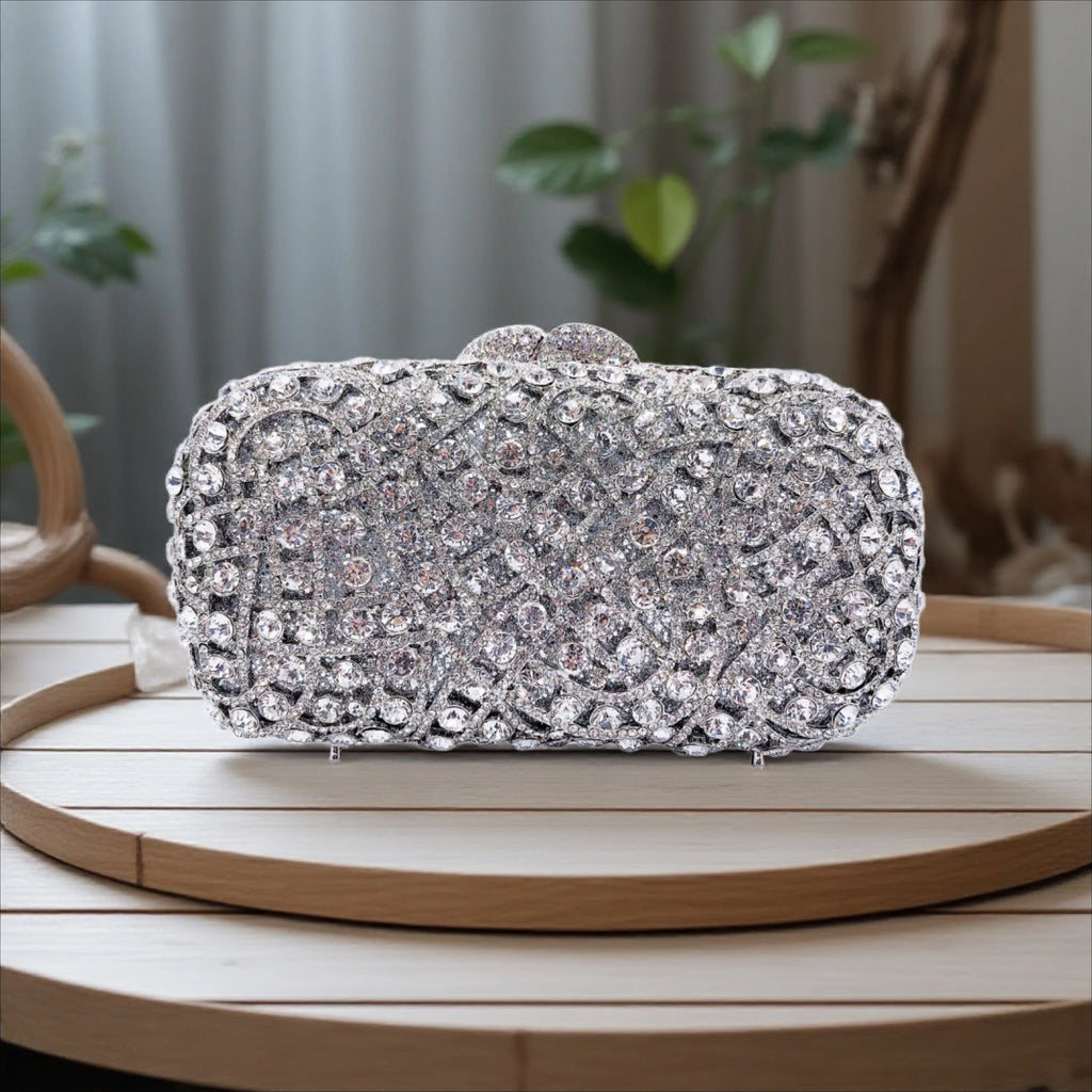 2026 Sparkly Diamond Dinner Bag Hollow Rhinestone Banquet Clutch Bag Women Evening Party Wedding Bridal Purse Rhinestone Handbag
