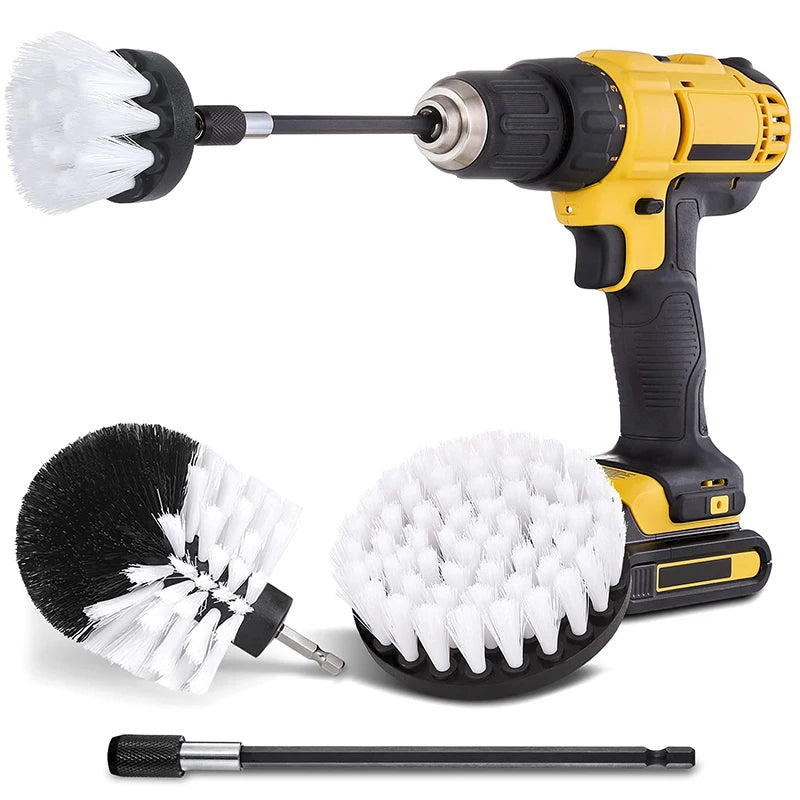 2/3.5/4/5'' Brush Car Polisher Bathroom Cleaning Kit Power Scrubber Brush Attachment Set  with Extender Kitchen Cleaning Tools