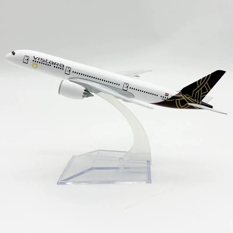 16cm Diecast Plane Model B787 Series Metal 1/400 Scale Airplane Toy Replica Miniature Aviation Collectible Aircraft For Display