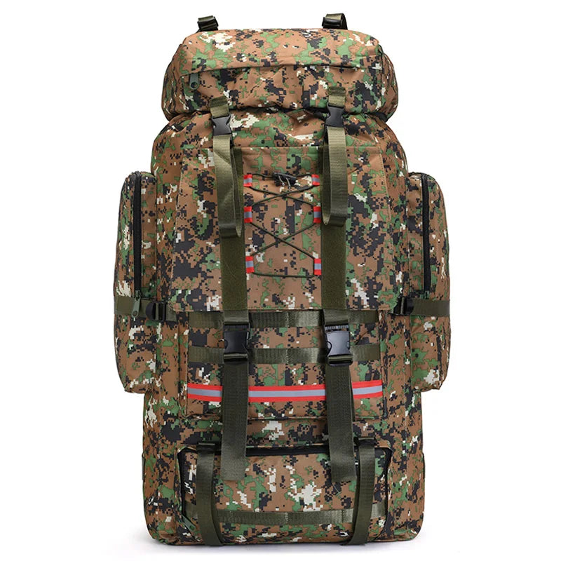 130L Hiking Camping Backpack Travel Large Luggage Bag Trekking Outdoor Sports Pack Molle Trekking Rucksack with Reflective Strip