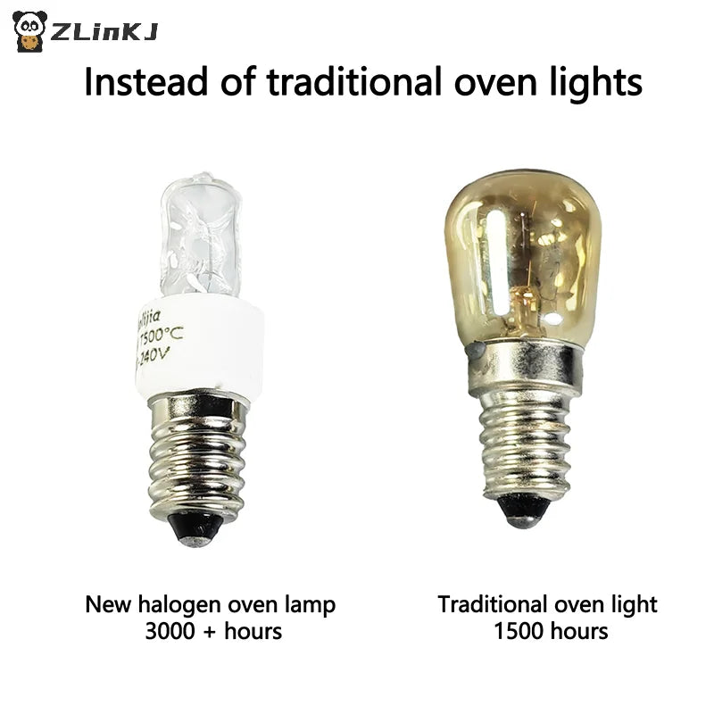 ▶1Pcs 25W/40W E14 Oven Light Bulb 220-240V Safe Halogen Oven Lamp High Temperature 500℃ Resistant Dryer Microwave Light Bulb