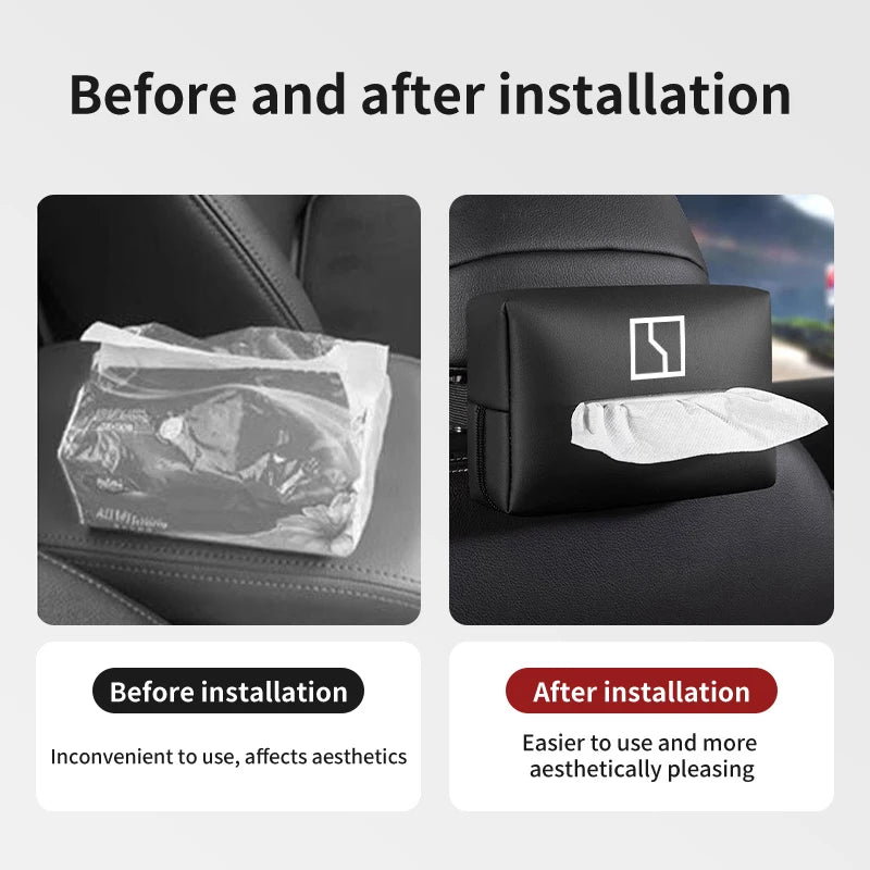 Leather Car Seat Back Tissue Box Storage Bag Interior Accessories For Zeekr 001 MIX 009 007 003 2021 2022 2023 X 7X EV Krypton
