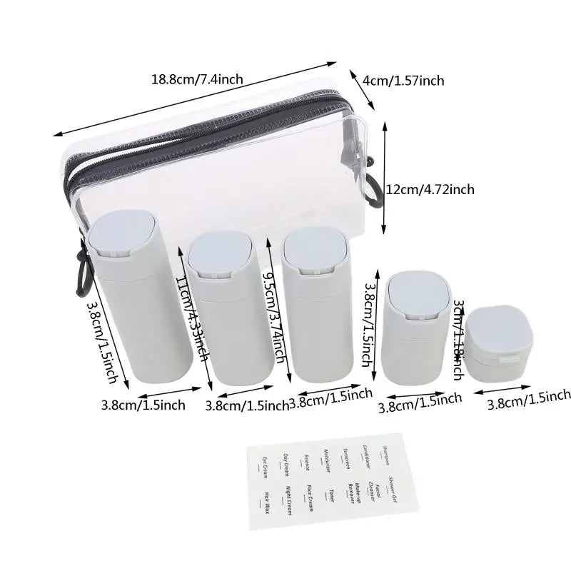 Cosmetics Split Bottle Travel Set Nordic PE Hose Bottle Wash and Makeup Bag Portable and Aircraft Split Bottle Travel Set