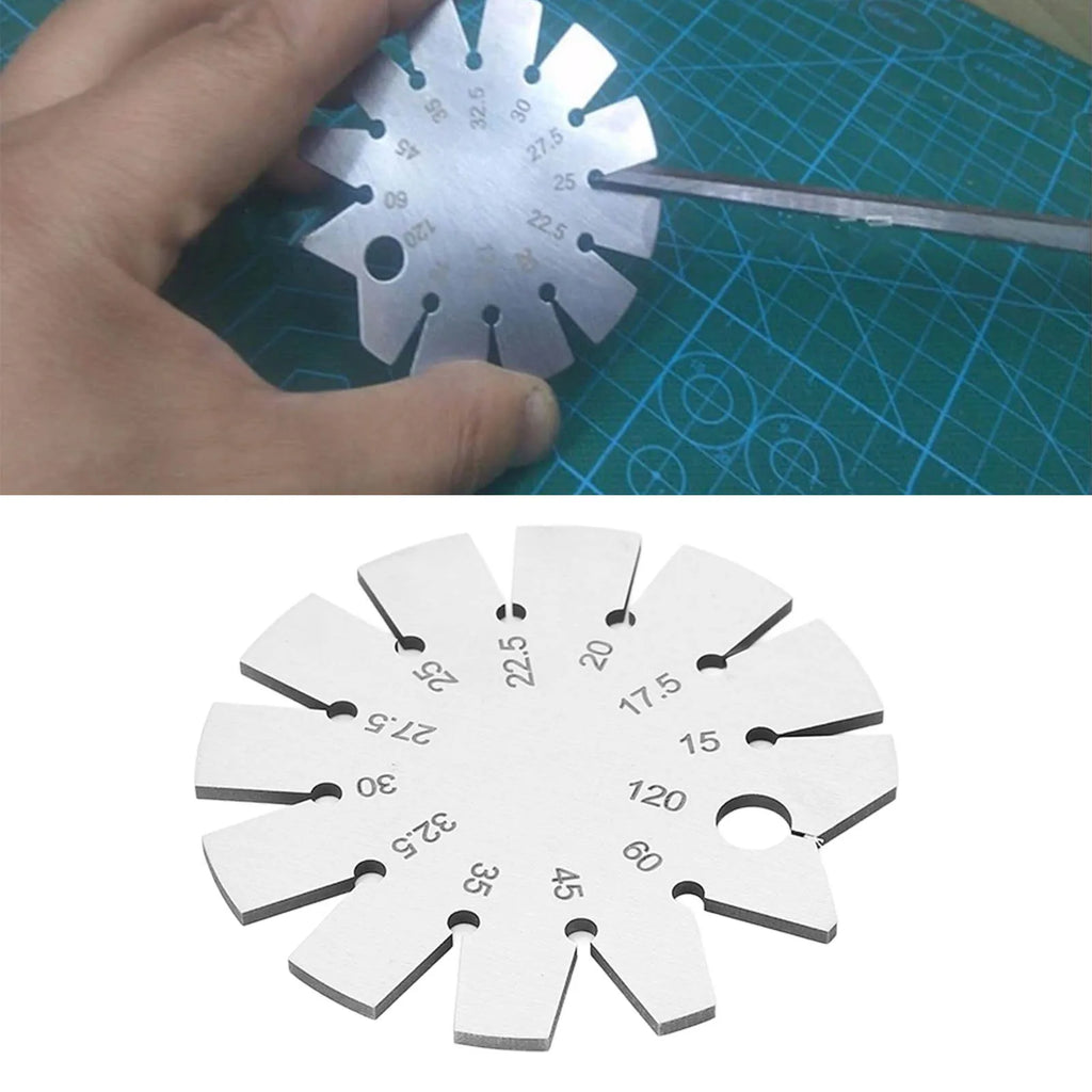 15-120 Degree Bevel Angle Protractor Thickness Gauge Stainless Steel Oblique Edges Protractor for Knife Blade Measuring Tool