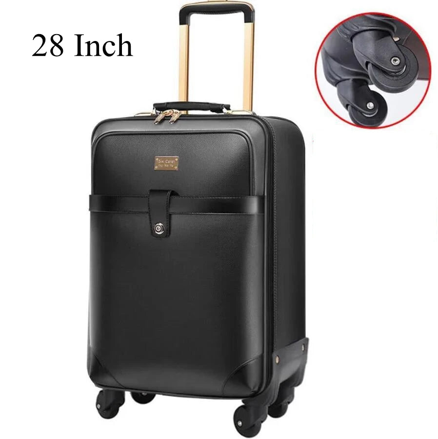 24 Inch Spinner suitcase Travel Rolling Luggage Suitcase Leather Business Spinner Travel Rolling Luggage bag trolley bags wheels