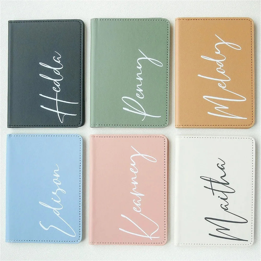 Custom Logo Passport Holder Personalized Travel Wallet Engraved Name Passport Cover Case Travel Essentials Card Holder Unique