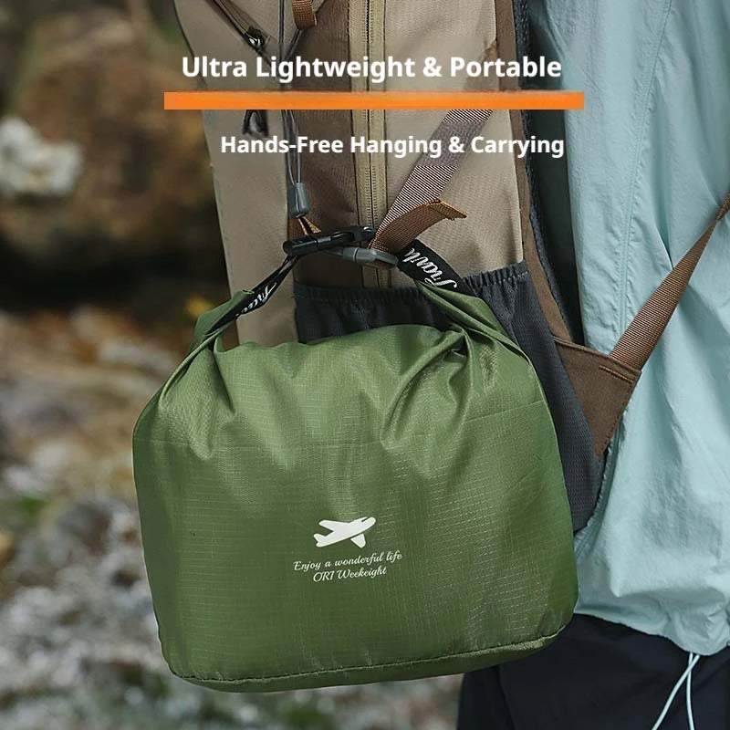 SEAMETAL Multifunctional Outdoor Folding Bag Waterproof 420D Oxford Dry Bag Large Capacity for Hiking Swimming Trekking Storage