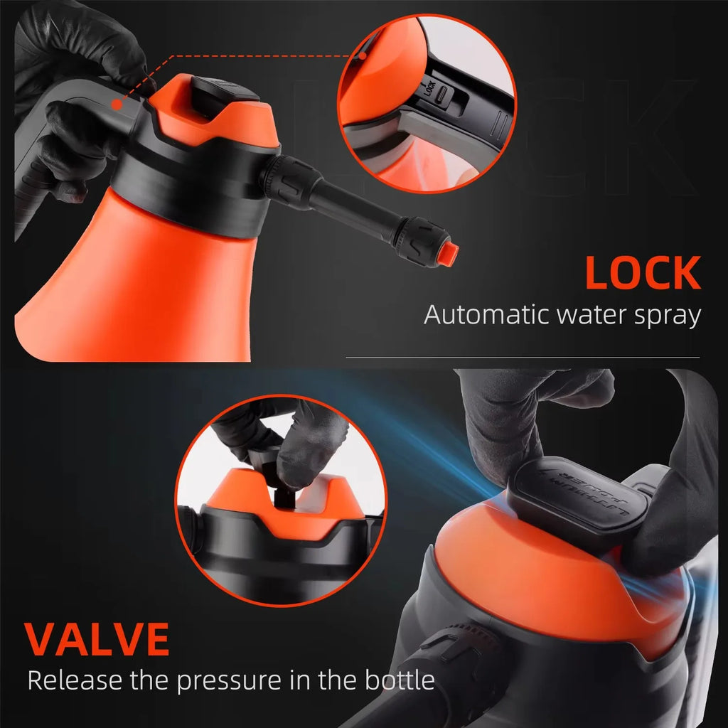 SPTA Cordless Car Wash Sprayer 8.4V 1.8L Foam Spray Special Device Watering Can Manual Pneumatic Corrosion Resistant Acid Alkali