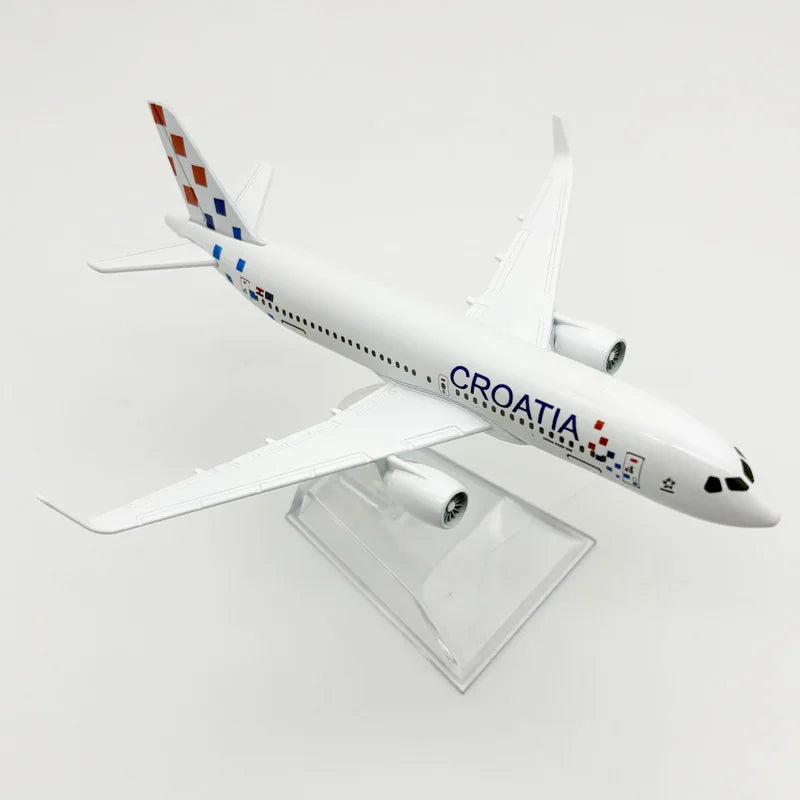 16cm Aviation Plane Croatia Airways A220 Alloy Replica Aircraft Model Adults Fun With Base Airplane Toy Collection Gift Display