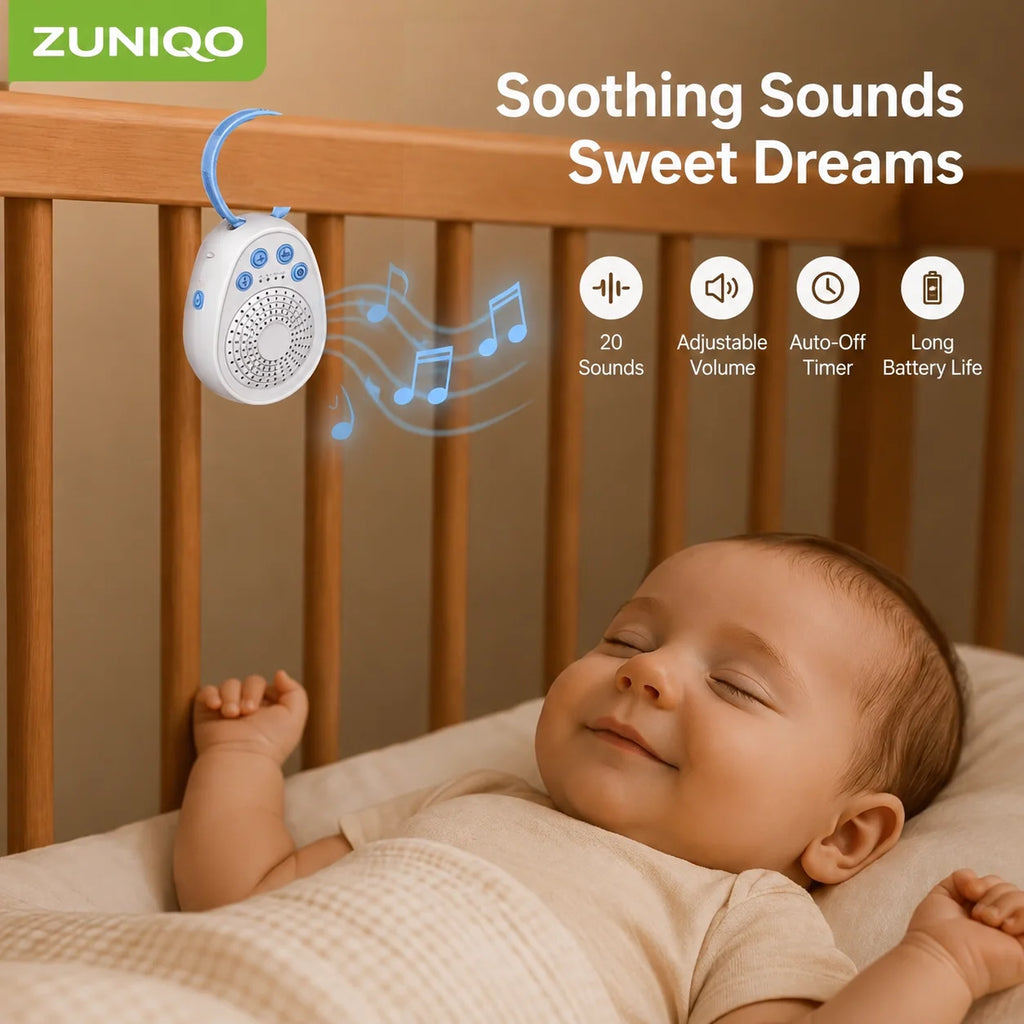 Baby White Noise Machine, Sleep in 3 Minutes, 20 Soothing Sounds, Portable USB Mini Sleep Device for Newborn, Travel & Crib