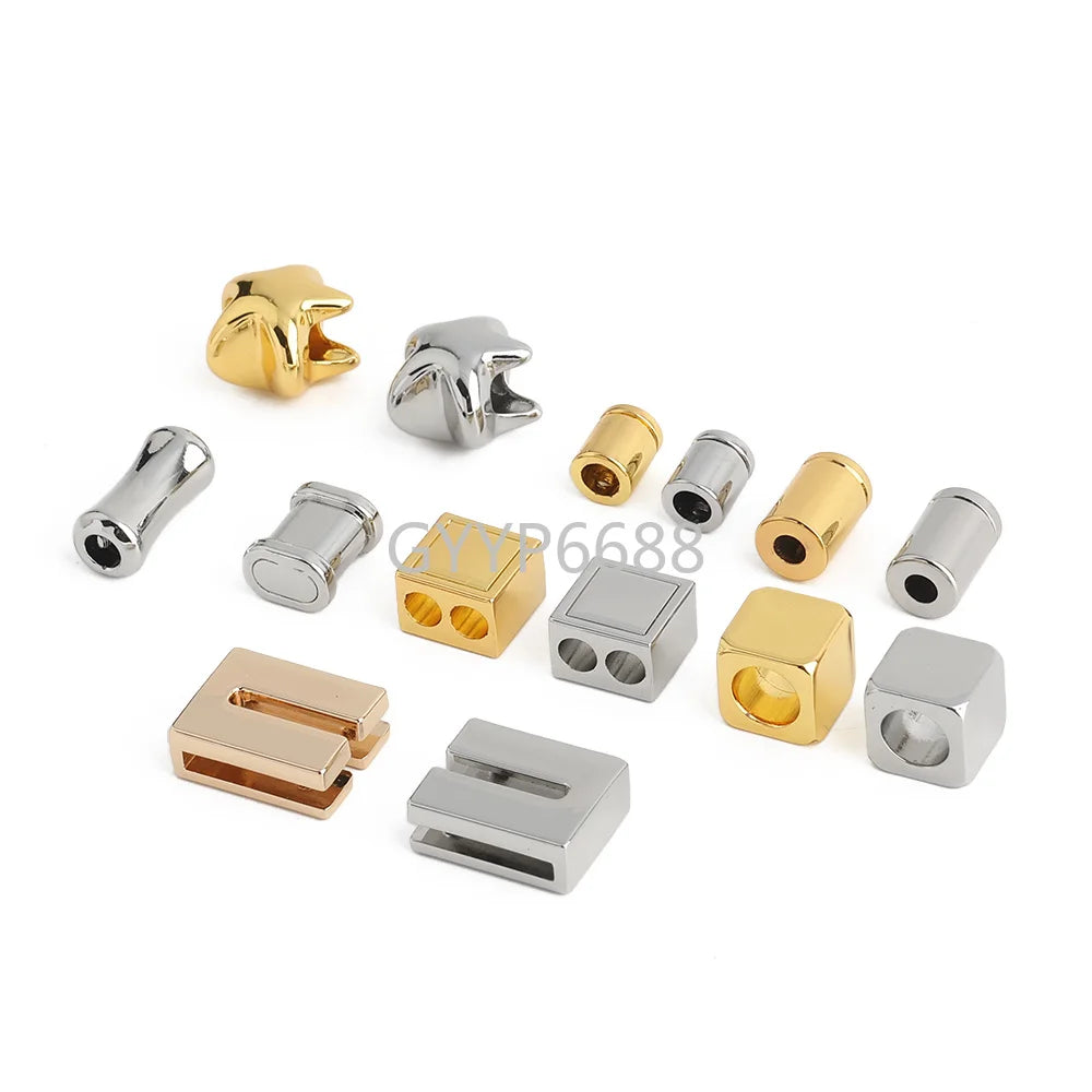 10/50/100PCS Belt Buckles in Bulk Metal Strap Connector For Leather Cord End Caps with Loop Bag Hoodie DIY Bracelet Accessories