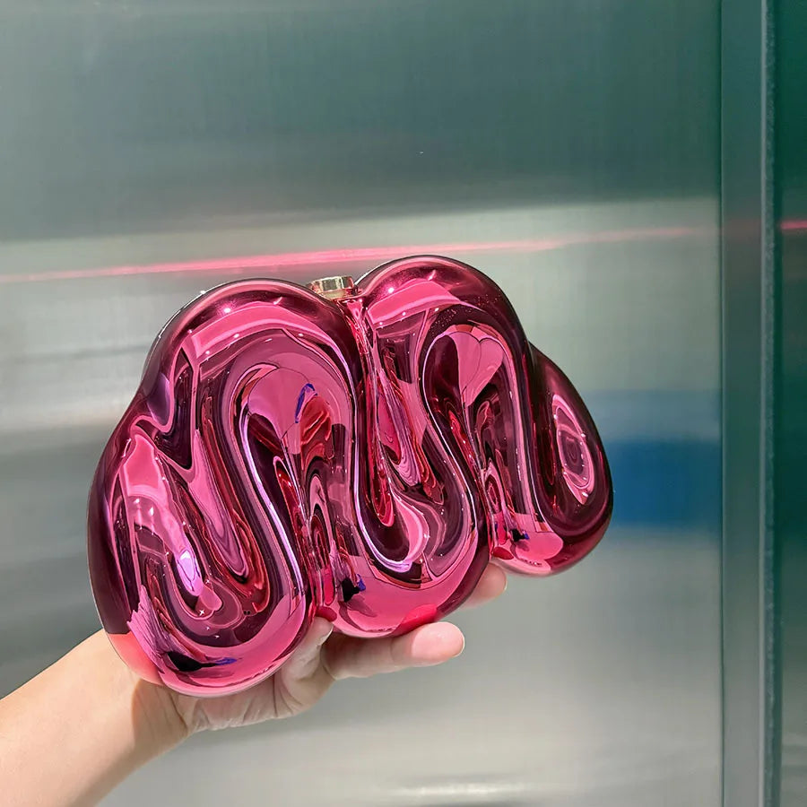 Personalized design acrylic bag, special-shaped bag, metallic glossy clutch bag