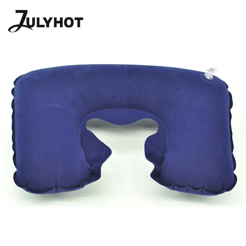 Outdoor Travel U-Shape Inflatable Pillow Airplane Soft Neck Pillows Health Sleep Head Cushion Ring Pillow Folding Cushion