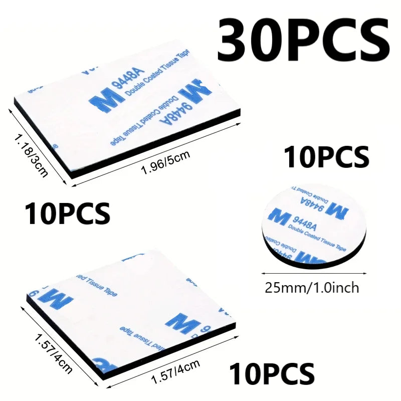 Double Sided Mounting Tape 30/60 Pcs Versatile Double Sided Adhesive Foam Mounting Tape Solution for Walls, Crafts, and More