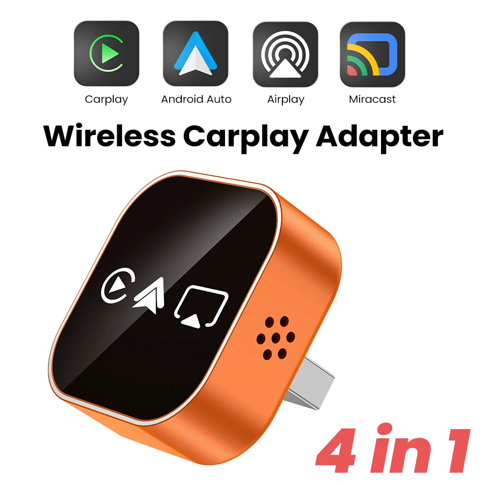 4in1 Wireless Carplay Smart Box Android Auto Adapter Mirror Link Airplay Plug&Play Connect For VW Toyota Nissan Honda Kia Opel