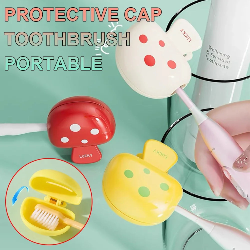 Portable Toothbrush Head Clip Household Dustproof Protective Cover Holder with Strong Spring for Travel