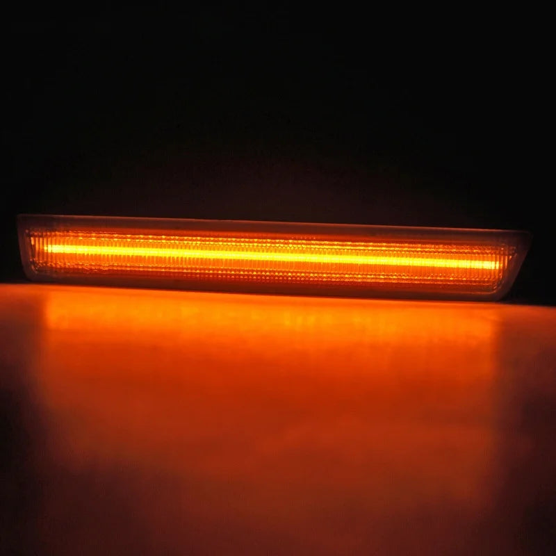 2pcs Front and 2pcs Rear LED Side Marker Lights Smoked Shell Turn Signal Lights for Dodge Challenger 2015-2021