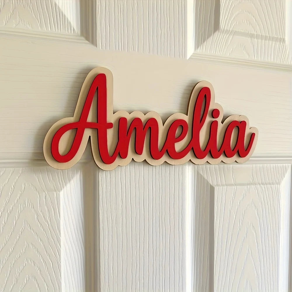 [2D Plane]1pc customized personalized signs, apartment number signs, nursery wall name signs, bedroom name wooden signs