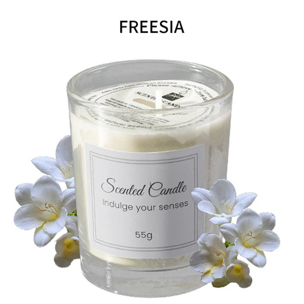 1pcs Premium Aromatherapy Candle Gift Box Comes with Glass Cup Smokeless Soy Wax Aromatherapy Candle Day Christmas Valentine’s
