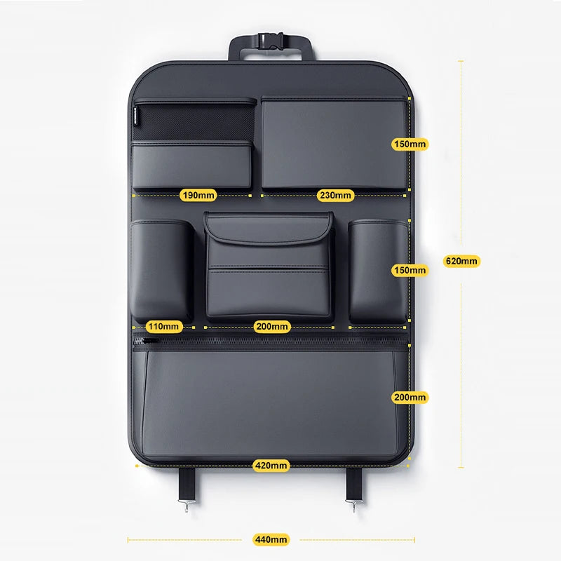 SEAMETAL Car Backseat Organizer Storage Bag Multi-function Large Capacity Seat Back Storage Organizer Hanging Bag Protector Pad