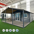 Full-Equipped 4-Bed Mobile Living Steel Structure Portable Prefab Home 20/40Ft Expandable Container House with Patio