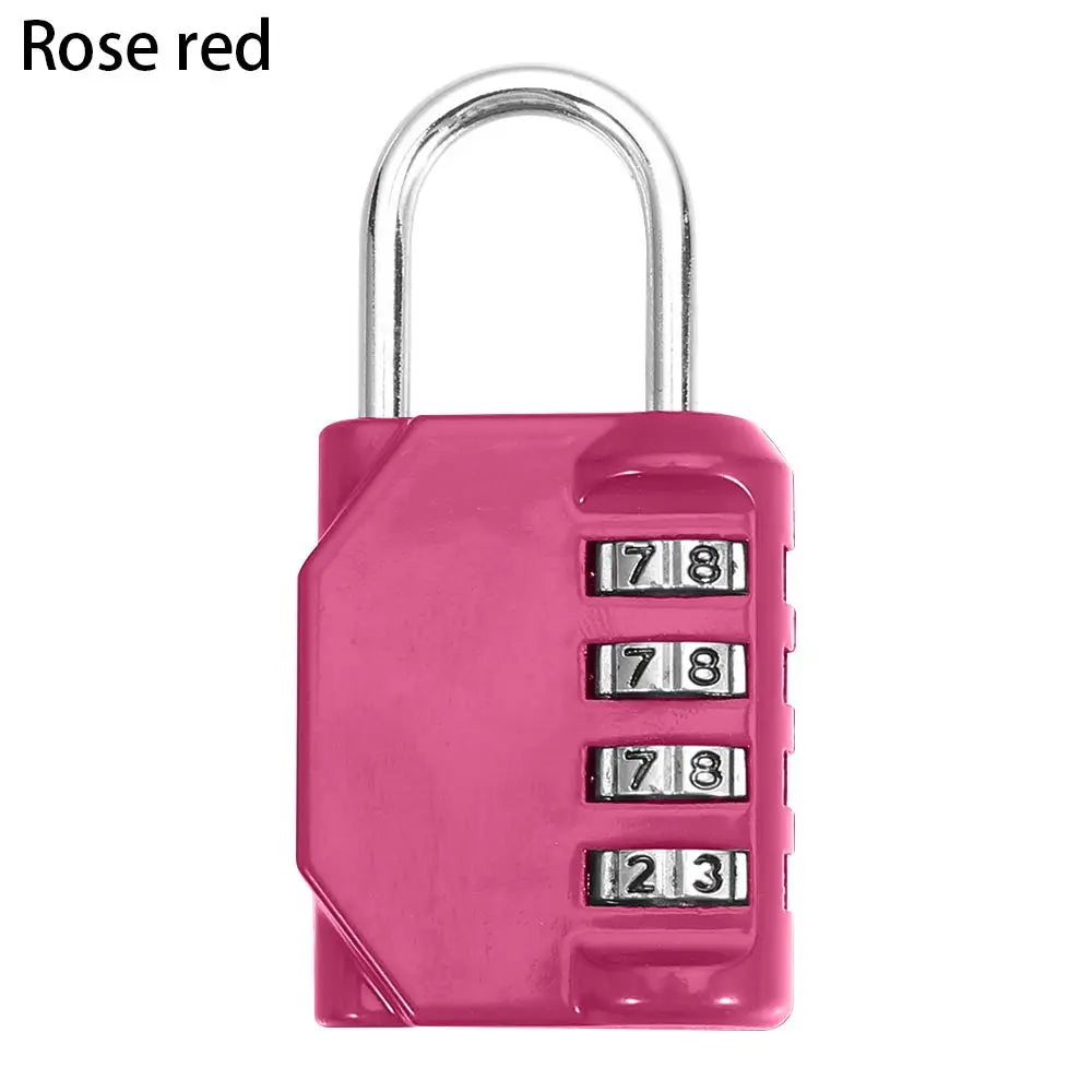 Rust-proof Metal Code Lock Resettable Padlock Travel Accessories 4 Dial Digit Password Lock