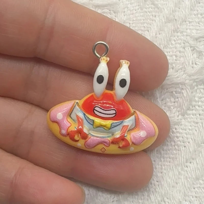 10pcs cartoon resin pendant, DIY jewelry making earrings, keychain accessories