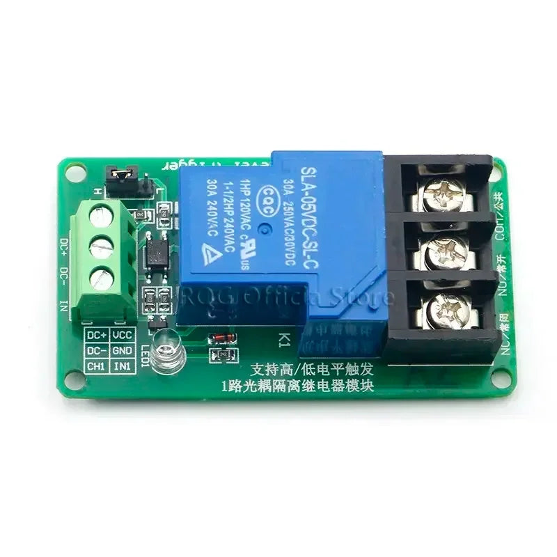 ONE 1 channel relay module 30A with optocoupler isolation 5V 12V 24V supports high and low Triger trigger