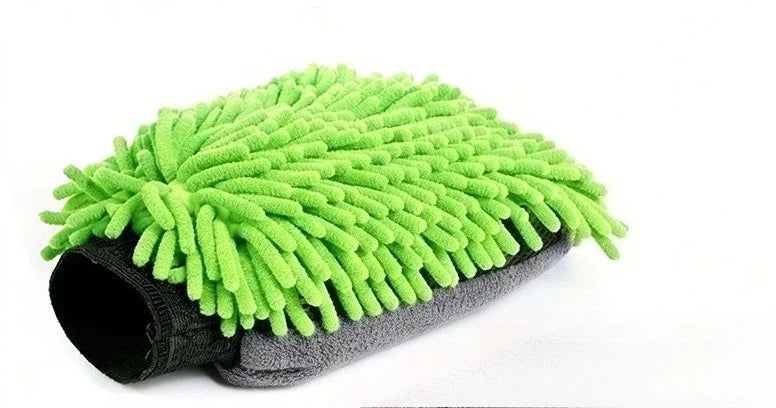 Car Chenille Car Wash Gloves Thickened Waterproof Car Wipe Gloves Car Coral Fleece Double-sided Car Cleaning Tool
