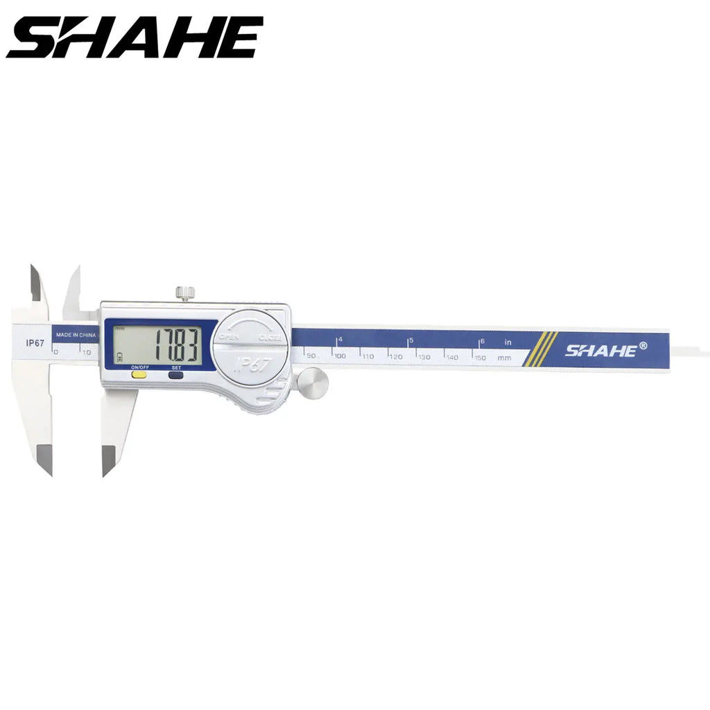 SHAHE Digital Caliper,Calipers Measuring Tool with IP67 Coolant/Water/Dust Proof,Large LCD Display,ABS, Inch/MM Conversion