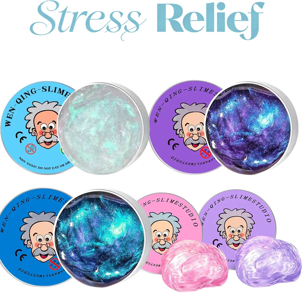 New Stress Relief Toys Old Man Liquid Squishy Transparent Crystal Slime Fluffy Foam Putty Kids Safe Bouncy Stretchy Color Slime