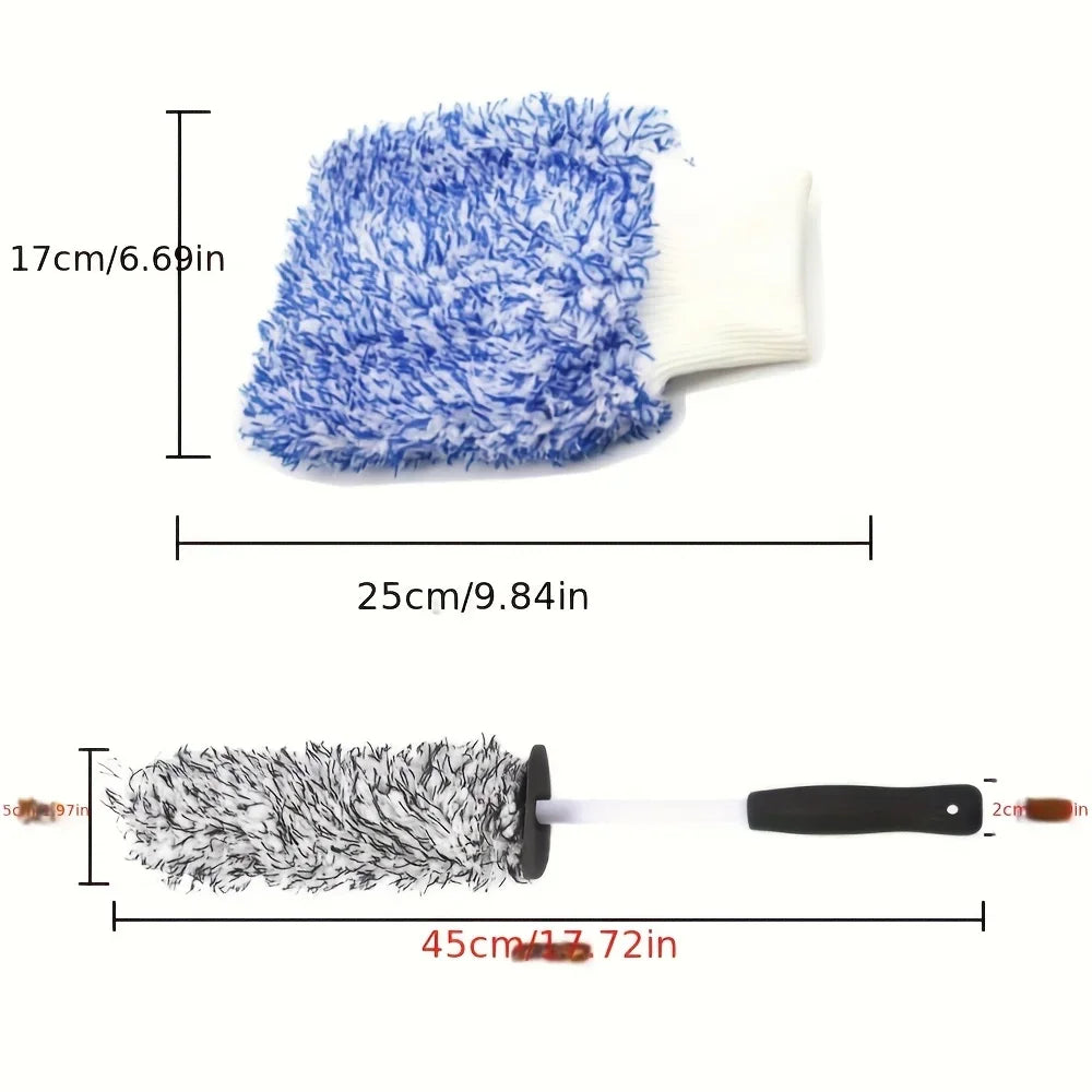 Car Wash Super Brush Microfiber Premium Wheels Brush Non-Slip soft Handle Easy To Cleaning car wheel Spokes Car Accessories
